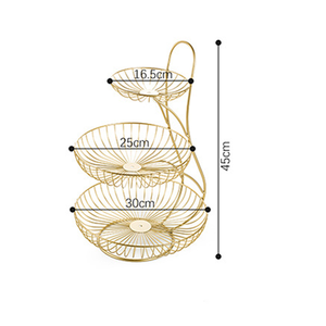 Kitchen Storage Basket Hot Sale Kitchen Living Room Metal Wire Wrought Iron Snacks Fruit Storage Basket