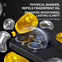 Protection d'objectif d'appareil photo en verre trempé ultra-fin anti-rayures de qualité AAA 9H, personnalisable OEM/ODM pour iPhone Duo 14 15 16 17 18 Pro Max