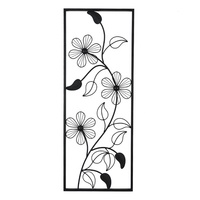 Décoration Murale Métallique Fleur Sculptée, Décoration Murale Traditionnelle Rectangulaire pour Chambre à Coucher, 200 Pièces pour Mariage