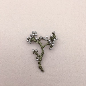 Broche de Pérolas em Forma de Flor na Cor Verde Vintage para Mulheres, Presente de Joias - Product Image 5