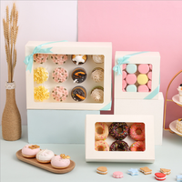 Boîte cadeau personnalisée en carton rigide Kraft pour bonbons, gâteaux, desserts, pâtisseries, beignets, avec gaufrage et pelliculage mat, vente en gros