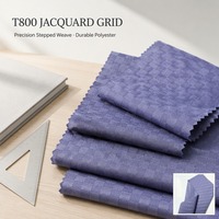 Tissu quadrillé personnalisé 152 GSM T800, sans plis, respirant, pour pantalons et vestes décontractés, OEM