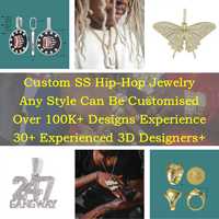 Bijoux Hip Hop de Haute Qualité Unisexe, Pendentif Personnalisé Lettre, Diamant Moissanite, Numéro, Nom, Initiale, Logo, Chaîne Cordon Plaqué Or 14K