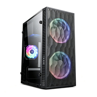 Gabinete de PC Micro ATX con Rejilla Frontal, Ventilador RGB, Mini Torre, Soporte de Acero SPCC, PSU ATX, para Juegos y Oficina, Tamaño Personalizable, en Stock