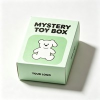 Boîte en carton détachable, impression offset, vide, pour jouets, boîte mystère, dessin animé, recyclable, en carton blanc, avec fermeture éclair, emballage personnalisé avec logo de marque