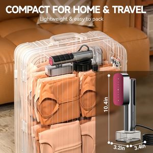 Défroisseur Vapeur Portable Pliable avec Réservoir d'Eau de 220 ml, Chauffage Rapide en 10s, Affichage Numérique pour Voyage - Product Image 6