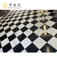 Carreaux de sol modernes en marbre Calacatta blanc mélangé Nero noir, polis, étanches, découpés sur mesure pour villas, appartements et salles de bain