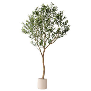 Hecho a mano grande Artificial <span class=keywords><strong>2m</strong></span> de alto Evergreen Olive <span class=keywords><strong>Bonsai</strong></span> Tree UV árbol de Navidad Interior Exterior decoración hogar seda madera plástico - Product Image 6