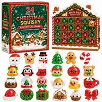Calendrier de l'Avent de Noël 24 Jours – Boîte Mystère avec Squishy Maltose à Montée Lente, Animal Imprimé en 3D, Jouet Anti-Stress Poke Fidget – Cadeau de Noël