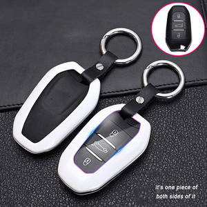 Keyyou — coque de Protection de clé de voiture en fibre de carbone, porte-clés de voiture pour <span class=keywords><strong>peugeot</strong></span> 508, 3008, 5008, 408, 308, 2008, 2016, 2017, 2018, 2019, 2020, 2021, <span class=keywords><strong>2022</strong></span> - Product Image 4