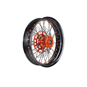 Jeu de roues <span class=keywords><strong>KTM</strong></span> <span class=keywords><strong>EXC</strong></span> 2010-2021 de 18 pouces, moyeux CNC en aluminium billette orange, rayons noirs, pièces de jantes de course pour motocross, <span class=keywords><strong>enduro</strong></span> et dirt bike - Product Image 3