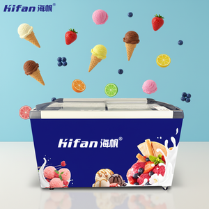 Vitrine Réfrigérée Personnalisée à Plateau en Verre pour Glaces et Sucettes Glacées, à Refroidissement par Air, Meilleures Ventes, Économique - Product Image 1