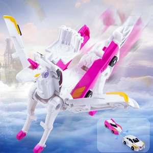 Trẻ em Đồ chơi Xe bay Pegasus hai xe va chạm biến dạng Ngựa Kỳ Lân kết hợp biến đổi xe đồ chơi robot - Product Image 2