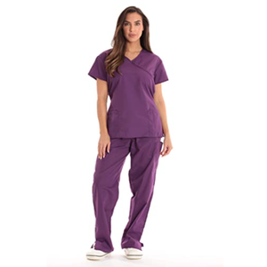 OEM abbigliamento medico ospedale uniforme su misura per l'<span class=keywords><strong>infermiera</strong></span> cotone manica corta blu per le donne 100% cotone vestiti del personale ospedaliero - Product Image 1