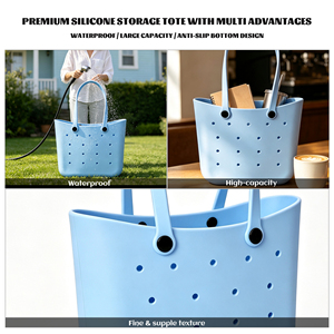 Bolsa de Playa Lavable de EVA, Bolso Tipo Cubo Abierto, Impermeable, Ligero y Estructurado, para Guardar Pañales y Artículos de Bebé, para Mamás - Product Image 3