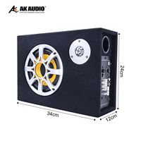 Subwoofer Mobil S-WA08 6 Inch 12V, Speaker Bass Berat dengan Amplifier Terintegrasi dan Tweeter, Perlengkapan Audio Mobil