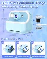 Cámara Instantánea para Niños M8 con Doble Lente, Compatible con Tarjeta SD de 32 GB, 48 MP, Impresión de Graffiti, Juguetes Educativos para Niñas y Niños, Regalo