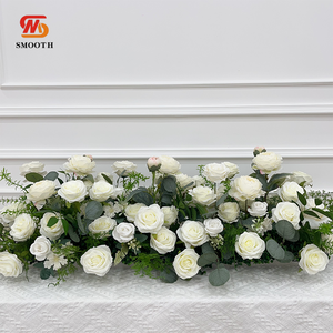 SMOOTH Elegant White Green <b>Flower</b> Arrangement Runner Stage Aisle <b>Flower</b> Decoration <b>Artificial</b> Silk Rose <b>Flower</b> Row - Product Image 3