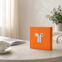 Boîte d'emballage personnalisée pour écouteurs TWS avec logo orange, boîte de vente au détail en papier imprimée OEM pour la vente en gros de la marque
