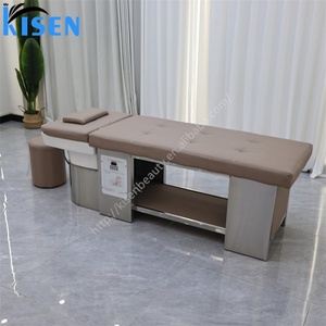 Kisen – Table de lavage de cheveux de qualité supérieure avec base en acier inoxydable durable et évier en céramique, mobilier personnalisé pour salon de coiffure et spa capillaire - Product Image 4