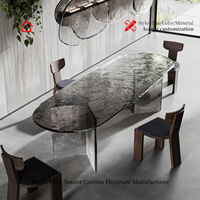 Hochwertiger Anpassbarer Moderner Minimalistischer Runder 8-Sitzer Esstisch aus Massivem Nordamerikanischem Holz mit Marmorplatte Luxusausführung