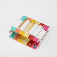 Boîte cosmétique personnalisée pliée avec couvercle rabattable pour rouge à lèvres, imprimée en couleur sur papier couché, finition mate, emballage pour baume à lèvres