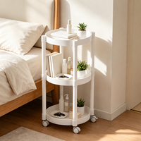 Étagère de rangement portable moderne en PP, table d'appoint mobile, organisateur double pour cuisine, salle à manger, restaurant, salon