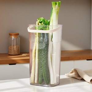 Transparent <b>Storage</b> Bucket With Handle Cylinder Shape For Vegetable And Fruit <b>Kitchen</b> Organizer Large Capacity - Product Image 4