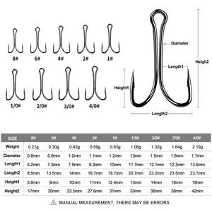 8 #-4/0 #50 pcs/bag 더블 후크 낚시 태클 바닷물 물고기 후크 고 탄소강 더블 후크 개구리 낚시 신상품 - Product Image 2