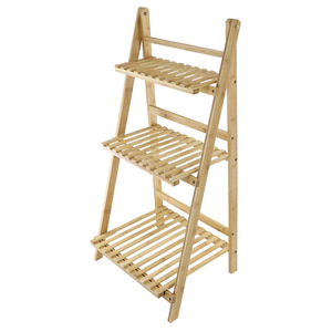 Multi-tiered indoor/outdoor flower <b>stand</b> for balconies, floor-standing, outdoor use, wooden flower <b>pot</b> rack, hanging plant - Product Image 1