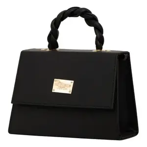 Sac bandoulière Fana Spectacular Lena noir en cuir véritable avec doublure en nylon imperméable, style vintage, sac à bandoulière pour femme, été - Product Image 1