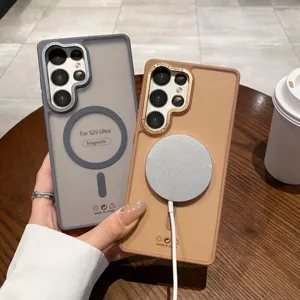 Từ không dây phí trường hợp đối với Samsung Galaxy S25 S23 S24 FE siêu cộng với Matte chống sốc rõ ràng cứng PC Cover quay lại - Product Image 1