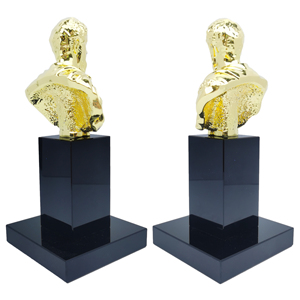 Nuovo Design 2026 Trofeo in Metallo Dorato con Statue di Famosi Storici, Spilla in Latta Fustellata in Alluminio per Forum Accademici, Trofei Souvenir - Product Image 4