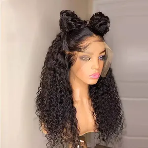 100% raw cuticle aligned natural virgin hair straight wavy and curly pre plucked lace front human hair wigs for black women