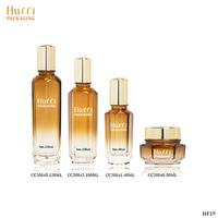 Ensemble de flacons en verre hydratants et nourrissants de couleur orange dégradée, 40 ml, 50 ml, 100 ml, 120 ml, flacon/pot en verre vide pour crème cosmétique, sérum