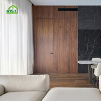 Charnières de porte de chambre à coucher en bois invisibles modernes, charnières cachées, cadre sans cadre, porte intérieure invisible