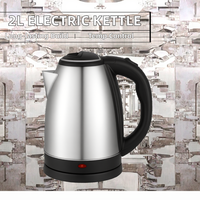 Bouilloire Électrique Portable en Acier Inoxydable de Plus de 2L, 1500W, Sans Fil, Contrôle de Température, Protection Anti-Ébullition à Sec, Rotation à 360°