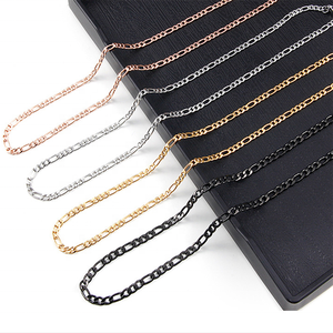 힙합 주얼리 도매 스테인리스 스틸 목걸이 남성용 14k 18k 금도금 케이블 피가로 체인 - Product Image 4