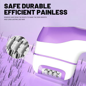 Épilateur et rasoir électrique 3-en-1 pour femmes, sans fil, indolore, avec fonction d'exfoliation, rechargeable, pour l'épilation du corps entier - Product Image 4