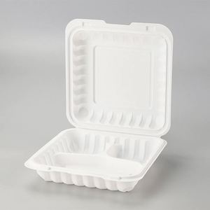 Boîte à emporter jetable de haute qualité OEM 9x9 pouces, boîte à clapet biodégradable, contenants alimentaires pour le déjeuner à emporter - Product Image 3
