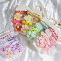 Ensemble de pinces à cheveux en tissu avec nœuds et chouchous floraux pour enfants et filles – Accessoires capillaires mignons et esthétiques – Vente en gros – Coffret cadeau boutique