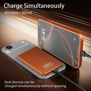 סוללת גיבוי ניידת דקה במיוחד בעיצוב חדש 7 מ\\\"מ, טעינה מהירה 5000mAh, סוללות גיבוי אלחוטיות מגנטיות - Product Image 5