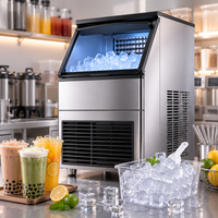 Machine à glaçons en cubes de 100 kg par jour avec compresseur Emerson et capacité de stockage de 100 kg pour hôtels, restaurants, bars et usage commercial