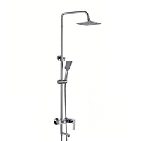 Mitigeur de douche design moderne, robinet de douche mural, système chaud/froid, ensemble de douche gris pour salle de bain