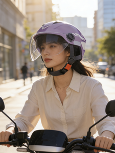 קסדות חצי ראש חשמליות למכירה חמה, קסדות אופנוע בטיחותיות בצבע סגול לכל עונות השנה, מתאימות לגברים ונשים - Product Image 6