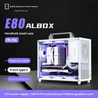Boîtier compact en aluminium Xiaobao E80 Mid Tower MicroATX Air-Cooled Simple A4 Portable Handheld Computer Host