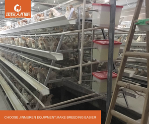 Cage à poulets commerciale à 3 niveaux, galvanisée à chaud, en forme de A, pour l'élevage de <span class=keywords><strong>poules</strong></span> pondeuses à haute densité - Product Image 1
