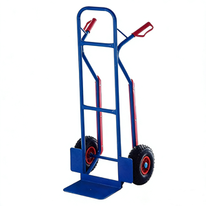 รถเข็นอลูมิเนียมอุตสาหกรรมแบบพับได้ รับน้ำหนัก 300 กก. พร้อมล้อลมขนาด 10 นิ้ว สีน้ำเงิน 2 ล้อเคลือบสีฝุ่น - Product Image 3