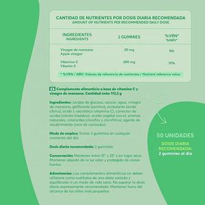 Gummies véganes au vinaigre de cidre de pomme avec vitamine C pour favoriser une digestion saine et une détoxification optimale - Product Image 5