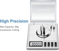 Balance électronique Uniweigh KD-50 50g, grammes 0,001g, haute précision, écran LCD, balance de laboratoire numérique, balance de poche pour peser les diamants